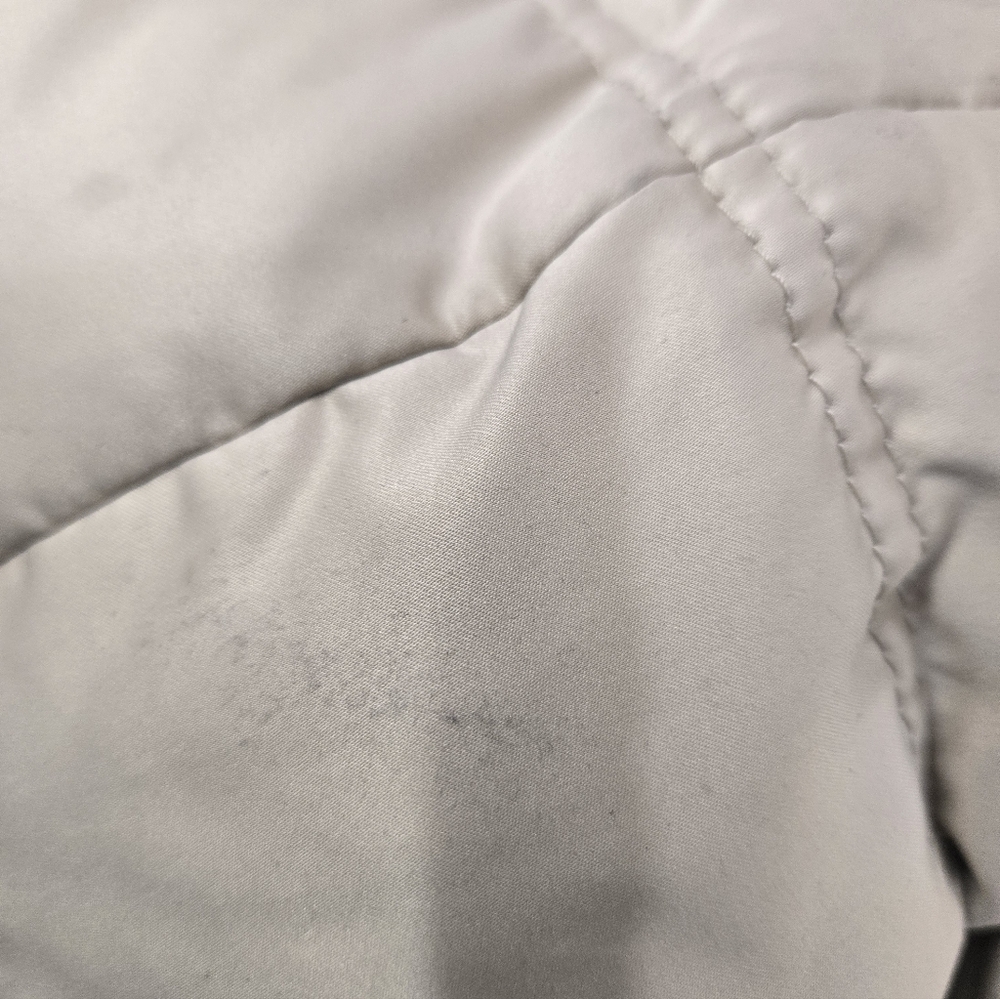 COACH Down Puffer Coat Coyote Trim Hood Women's Size Medium Beige Jacket - Picture 3 of 6
